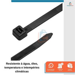 Kit 50 Abraçadeira Nylon Enforca Gato Preta 250x7,6mm - Starfer - 3
