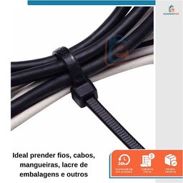 Kit 50 Abraçadeira Nylon Enforca Gato Preta 250x7,6mm - Starfer - 4