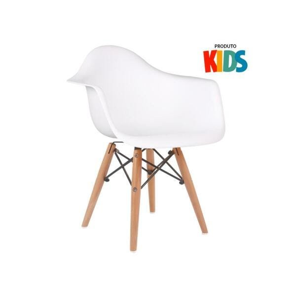 Kit 2 Cadeiras Eames Junior com Apoios de Braços - Infantil - Branco - 2