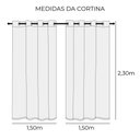 Ver imagem 4 de Cortina Duplex Valencia Barrada Voil com Forro 3,00m x 2,30m Branco Bella Janela