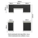 Ver imagem 4 de Armário de Cozinha Compacta 180cm Branco/Preto Glamy Madesa 12