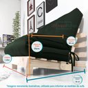 Ver imagem 7 de Futon Casal Tokio Sofa Cama Verde Militar Com Madeira Maciça