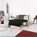 Ver mais imagens de Futon Casal Tokio Sofa Cama Verde Militar Com Madeira Maciça