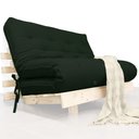 Ver imagem 1 de Futon Casal Tokio Sofa Cama Verde Militar Com Madeira Maciça