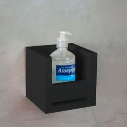 Suporte Álcool em Gel Preto Em Mdf - 3