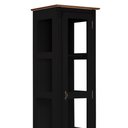 Ver imagem 2 de Cristaleira 1 Porta e Laterais em Vidro 3 Prateleiras 60110 Linz Móveis - Preto/Imbuia Glazer