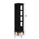 Ver imagem 4 de Cristaleira 1 Porta e Laterais em Vidro 3 Prateleiras 60110 Linz Móveis - Preto/Imbuia Glazer