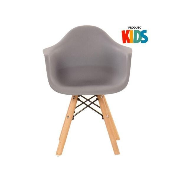 Kit 4 Cadeiras Eames Junior com Apoios de Braços - Infantil - Cinza - 3