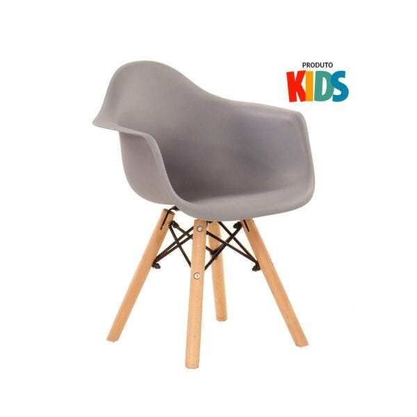 Kit 4 Cadeiras Eames Junior com Apoios de Braços - Infantil - Cinza - 2