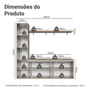 Ver imagem 3 de Rack Suspenso para TV até 70 Polegadas + Prateleira 200cm Crema Nice Madesa 01
