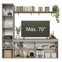 Ver imagem 5 de Rack Suspenso para TV até 70 Polegadas + Prateleira 200cm Crema Nice Madesa 01