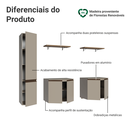 Ver imagem 4 de Rack Suspenso para TV até 70 Polegadas + Prateleira 200cm Crema Nice Madesa 01