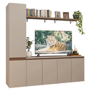 Ver imagem 2 de Rack Suspenso para TV até 70 Polegadas + Prateleira 200cm Crema Nice Madesa 01