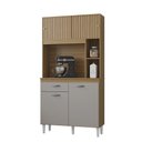 Ver imagem 1 de Armário para Cozinha Kit Duda 90 Cm Damasco Ripado Off White- Poquema