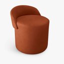 Ver imagem 2 de Puff Banco Orgânico Encosto Redondo Sala Estar Quarto Suede Terracota