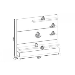 Painel para TV Greco até 55 Polegadas Off White/Demolição - DJ Móveis - 3 Painel para TV Greco até 55 Polegadas Off White/Demolição - DJ Móveis - 3