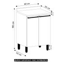 Ver imagem 3 de Balcão de Cozinha com Tampo 60cm 2 Portas Freijó/cinammon L01 - Mpozenato