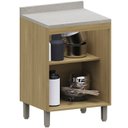 Ver imagem 2 de Balcão de Cozinha com Tampo 60cm 2 Portas Freijó/cinammon L01 - Mpozenato