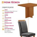 Ver imagem 2 de Conjunto de Jantar Olimpia 4 Lugares Tampo MDF Cadeiras Lorena em Linho Grafite e Naturalle Moderna