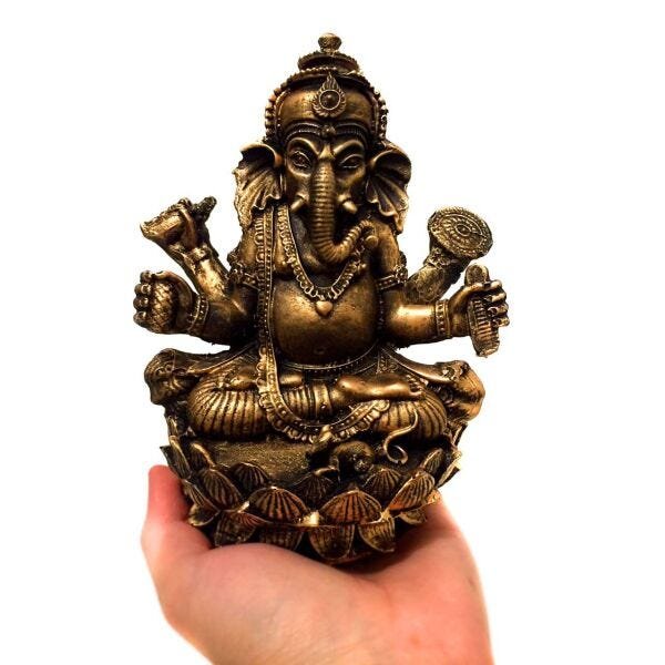 Combo Estátuas de Ganesha e Buda + Kit 7 Pedras dos Chakras + 2 Castiçais - 5