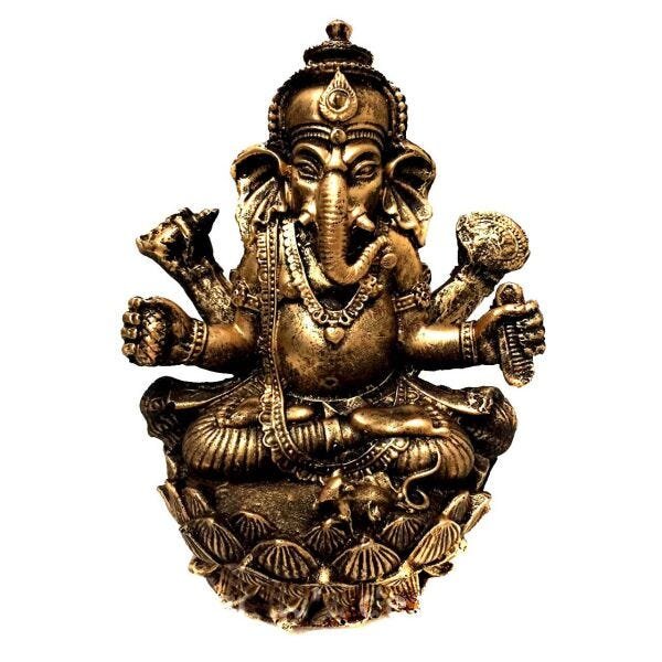 Combo Estátuas de Ganesha e Buda + Kit 7 Pedras dos Chakras + 2 Castiçais - 9