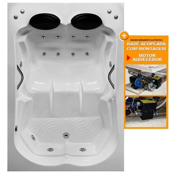 Banheira de Hidromassagem Gardenia Dupla 1,70x1,20x0,50 - 1