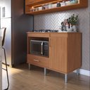 Ver imagem 1 de Balcão para Cooktop 1,05m 5 Bocas 1 Nicho com 1 Porta e Gaveta Turim