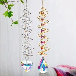 Pingente Espiral Rotativo Gota Coração Jardim Decoração:gota - 5