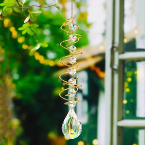 Pingente Espiral Rotativo Gota Coração Jardim Decoração:gota