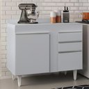 Ver imagem 2 de Balcão de Cozinha para Pia com Tampo 100cm Luziania Cinza Claro - Lumil