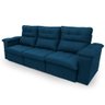 Sofá Retrátil/Reclinável Verona 2,30m Suede Velut Azul Marinho c/ Molas Ensacadas - King House - 6