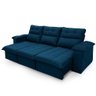 Sofá Retrátil/Reclinável Verona 2,30m Suede Velut Azul Marinho c/ Molas Ensacadas - King House - 5