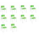 Ver imagem 2 de Kit 10 Cadeira Iso Infantil Creche, Escola Base Branco Verde Claro