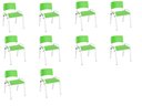 Ver imagem 2 de Kit 10 Cadeira Iso Infantil Creche, Escola Base Branco Verde Claro