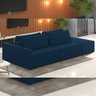 Sofá Ilha Modular para Sala 252cm com Puff Dublin K01 Veludo Azul Marinho - Lyam Decor - 2