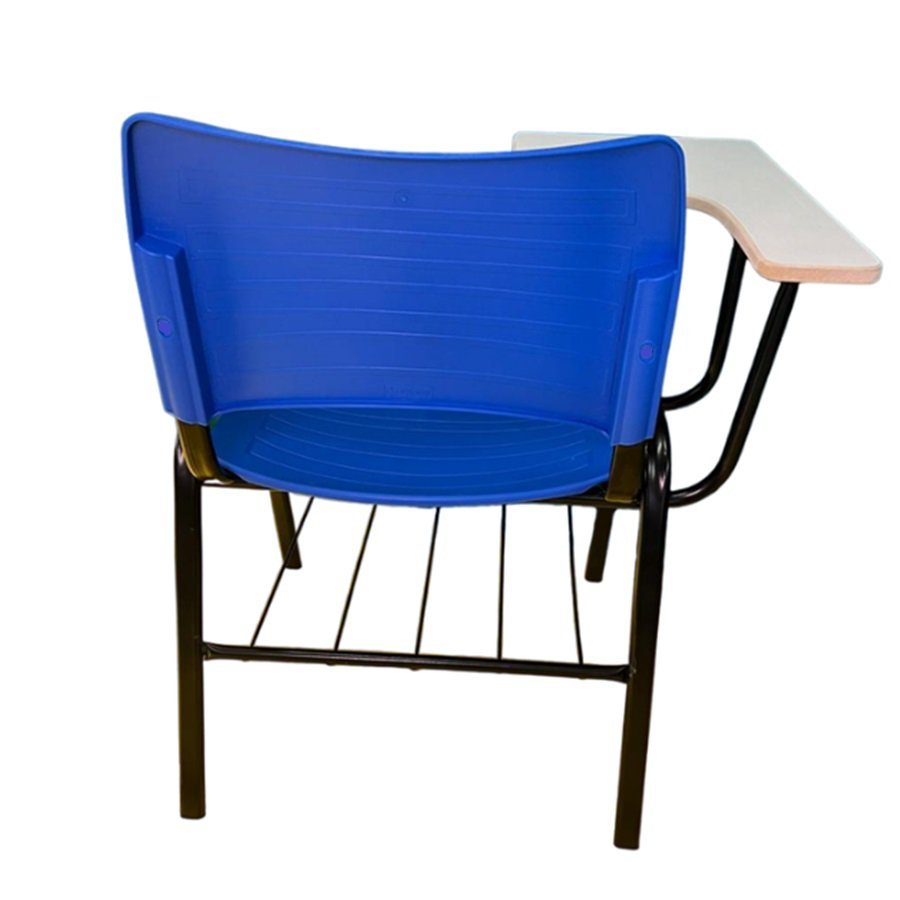 KIT 05 Cadeiras Universitárias com porta livros cor Azul