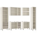 Ver imagem 3 de Cozinha Completa Modulada 8 Peças Vidro Reflecta, Paneleiros Armários e Balcões Linea Luciane Móveis