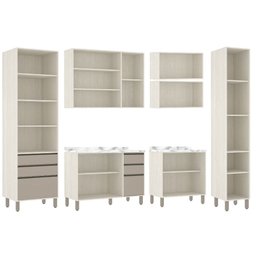 Cozinha Completa Modulada 8 Peças Vidro Reflecta, Paneleiros Armários e Balcões Linea Luciane Móveis - 3