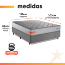 Ver imagem 3 de Cama Box Casal King Espuma Softgel Power 193x203x60cm