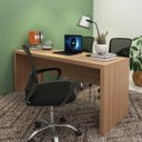 Ver imagem 1 de Mesa para Escritório 180cm Me4185 Branco Tecnomobili Cor: Amêndoa