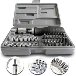 Jogo De Bits Fenda E Soquetes E Serrote 42 Peças - 2