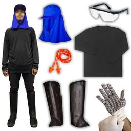 Kit Roupa Proteção Roçador Operador De Roçadeira G PRETO - P Azul - 1