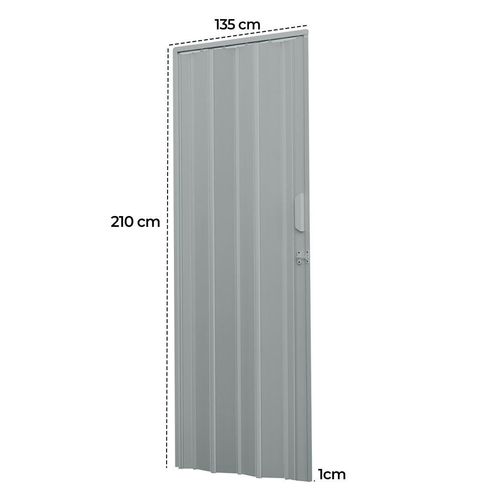 Porta Sanfonada de PVC 135x210cm Zapinplast - Cinza - 7
