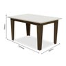 Conjunto Mesa de Jantar Miami 6 Cadeiras Vitreo 1,37 x 0,80 - Castanho/Branco Off - Dobuê - 3