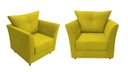 Ver imagem 1 de Kit 2 Poltronas Decorativa Isis Couro Amarelo Pés Madeira Ms Decor