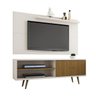 Rack Onix e Painel Chanel - Off White/Cinamomo/Ripado - Bechara - 2