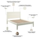 Ver imagem 5 de Cama Queen de Madeira Maciça para Colchão 158x198 Mazzaro F06 Branco - Lyam Decor