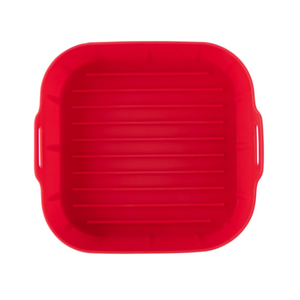 Cesto para Air Fryer Lavavel Quadrada Silicone Vermelha 21cm. UnyHome