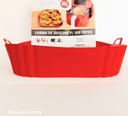 Ver imagem 3 de Cesto para Air Fryer Lavavel Quadrada Silicone Vermelho 21cm. Unyhome
