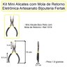 Jogo 4 Mini Alicates Eletrônica Bijuterias Artesanato Fertak - 6